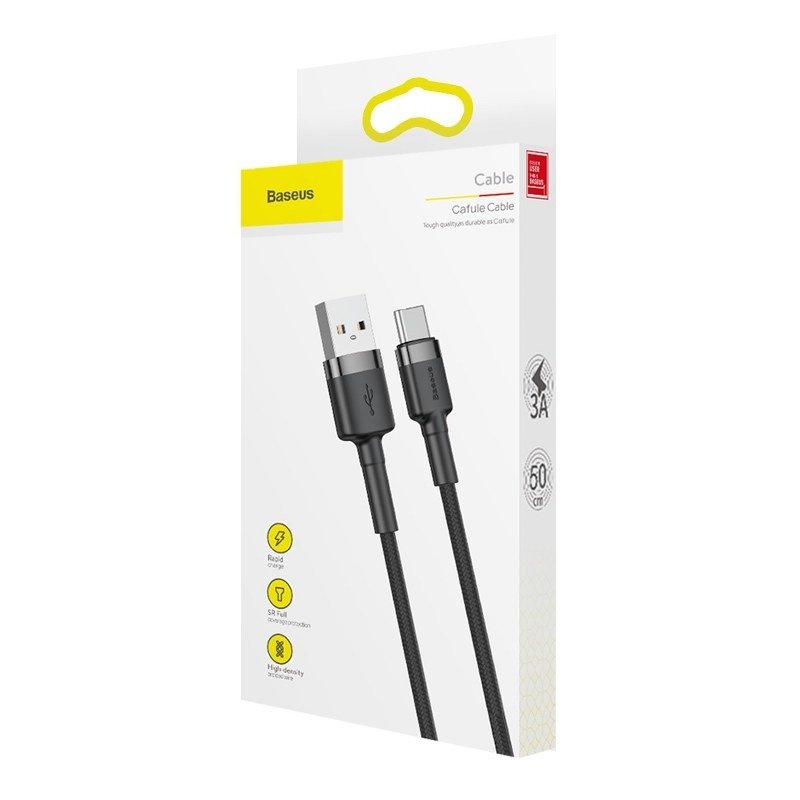 Baseus Cafule USB-USB-C kábel 3A 1m (szürke-fekete)