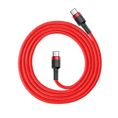 Baseus Cafule gyorstöltő kábel PD 2.0, QC 3.0, USB-C–USB-C, 60 W 1 m (piros)