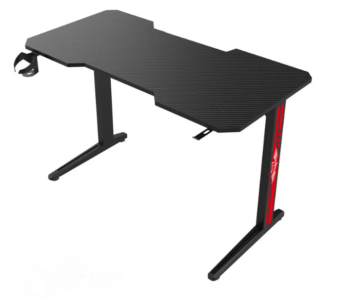 Brava Tech T lábú gamer asztal, 140 cm, fekete