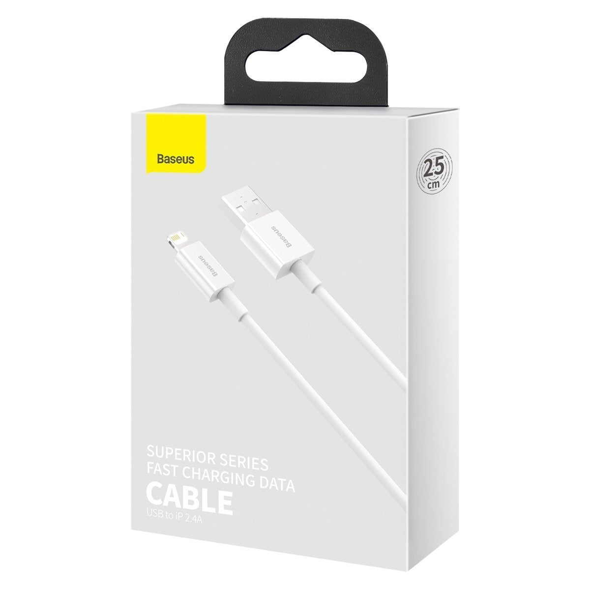 USB-kábel a Lightning Baseus Superior sorozathoz, 2,4A, 0,25 m (fehér)