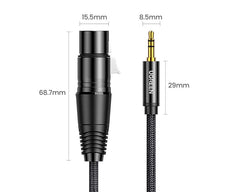 UGREEN AV182 XLR anya-3,5 dugós jack kábel - 2 m (fekete)