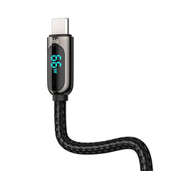 Baseus kijelzőkábel USB Type-C-hez, 66W, 1m (fekete)
