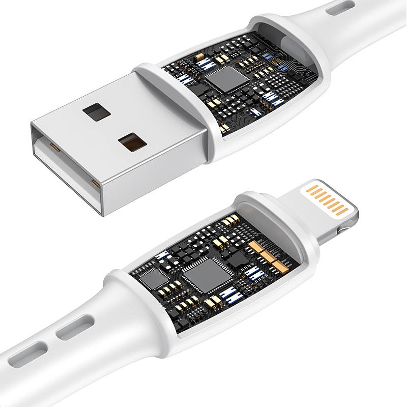 USB és Lightning kábel Vipfan Racing X05, 3A, 1m (fehér)