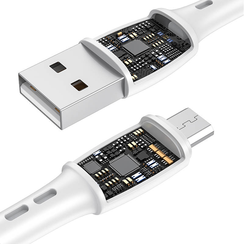 USB és Micro USB kábel Vipfan Racing X05, 3A, 2m (fehér)