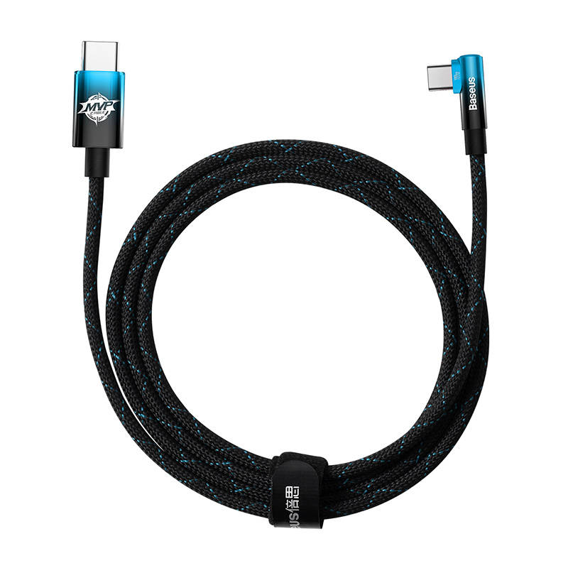 Baseus MVP2 USB-C - USB-C kábel, 100W, 2m (fekete/kék)