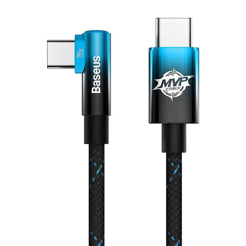 Baseus MVP2 USB-C - USB-C kábel, 100W, 2m (fekete/kék)