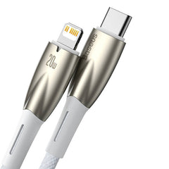 Baseus Glimmer USB-C - Lightning töltőkábel, 20W, 2m (fehér)