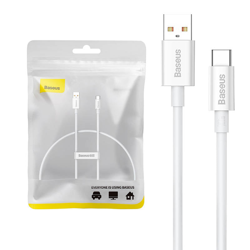 Cable USB do USB-C Baseus Superior 100W 0.25m (white)