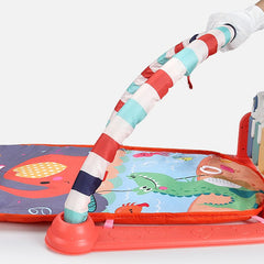 668-37 Többfunkciós játszószőnyeg babáknak zenével és játékokkal, elefántos, rózsaszín