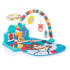 668-96 Többfunkciós játszószőnyeg babáknak zenével és játékokkal, majmos, kék