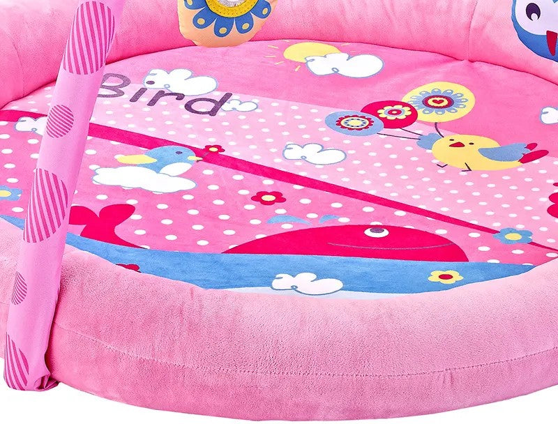 BB001 Játszószőnyeg babáknak kerek, rózsaszín