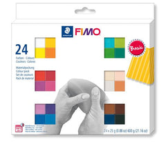 Gyurma, készlet, 24x25g, égethető,  FIMO "Soft Basic", 24 különböző szín