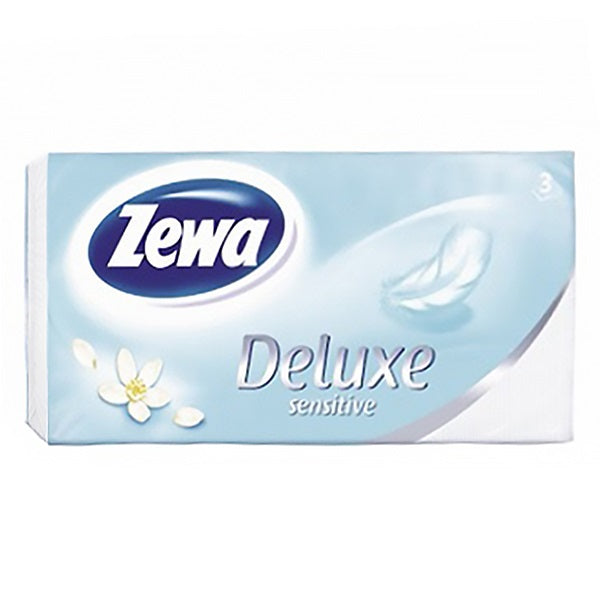 Papírzsebkendő ZEWA Deluxe 3 rétegű 90db-os Sensitive/Watter Lily