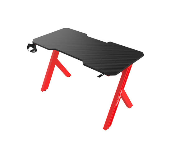 Brava Tech Y lábú gamer asztal, 140 cm, piros