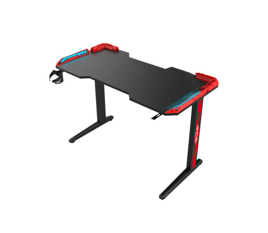 Brava Tech T lábú gamer asztal, ledes, 100 cm, fekete