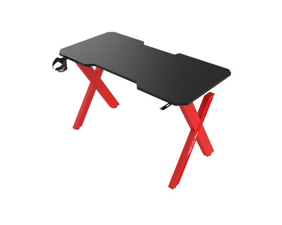 Brava Tech X lábú gamer asztal, 140 cm, piros