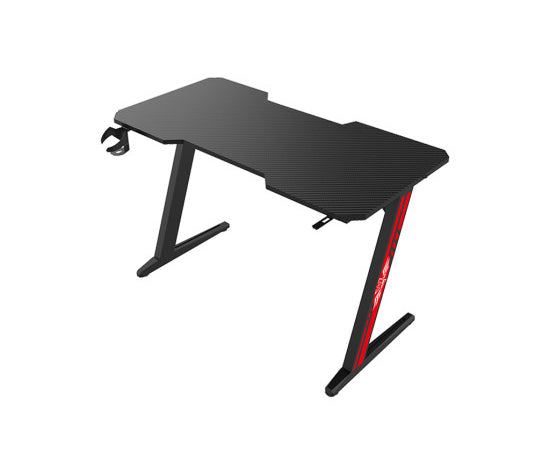 Brava Tech Z lábú gamer asztal, 140 cm, fekete