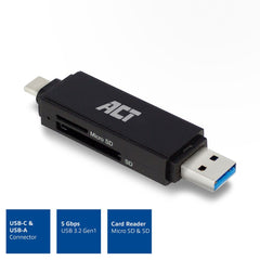 ACT AC6375 USB-C/USB-A Card Reader for SD/MicroSD