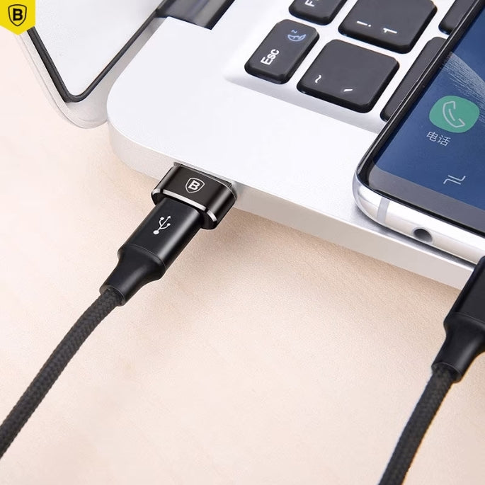 Baseus 3A USB-C – USB-A adapter (fekete)