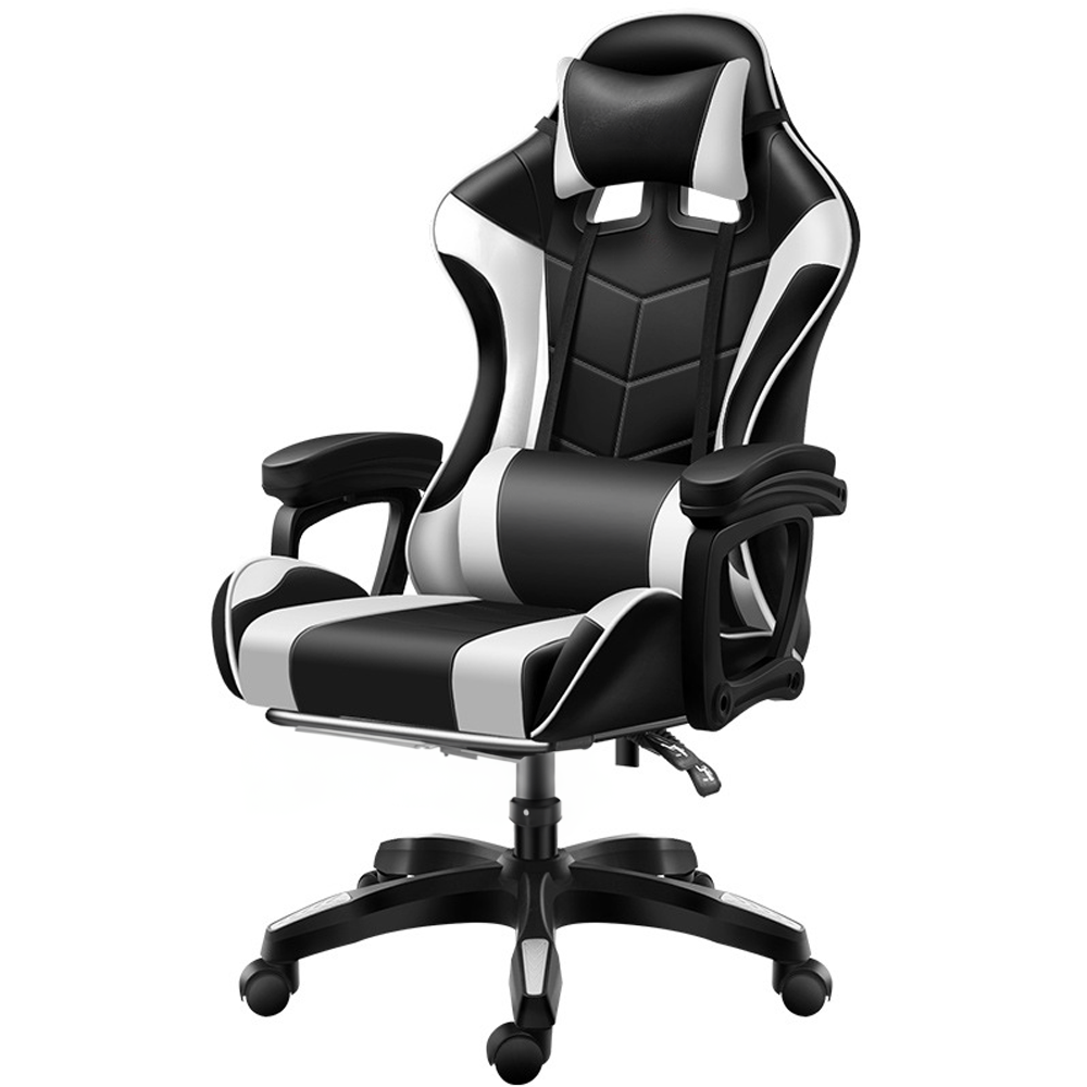 Brava Tech 815 Gamer szék, párnás, textilbőr felülettel, fekete-fehér
