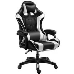 Brava Tech 815 Gamer szék, párnás, textilbőr felülettel, fekete-fehér