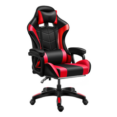 Brava Tech 815 Gamer szék, párnás, textilbőr felülettel, fekete-piros