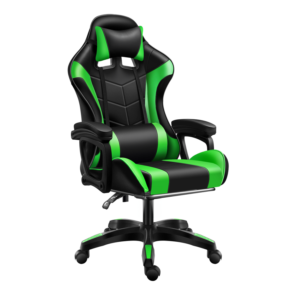Brava Tech 815 Gamer szék, párnás textilbőr felülettel, fekete-zöld