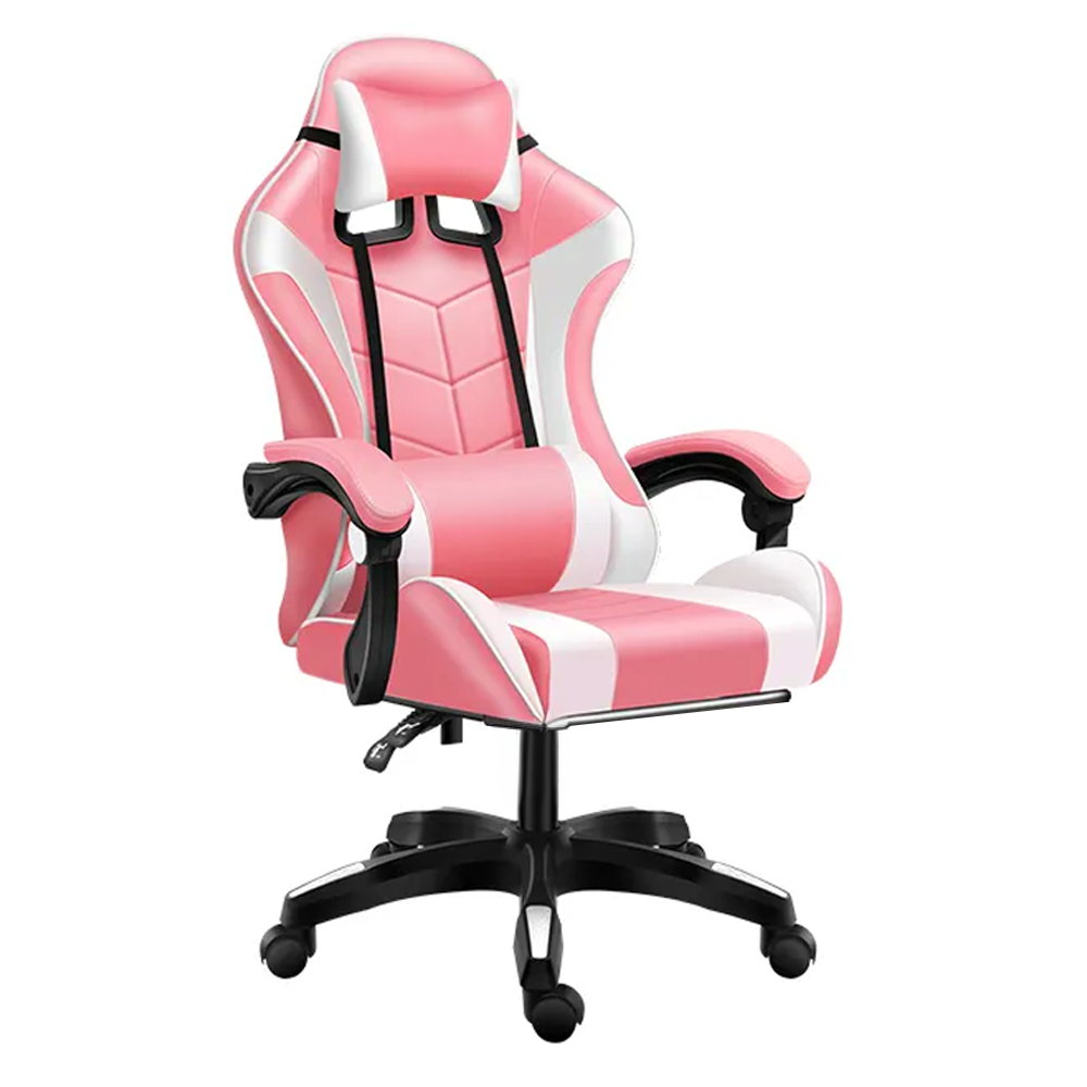 Brava Tech 208 Gamer szék, textilbőr felülettel, rózsaszín-fehér