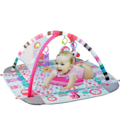 668-35 Játszószőnyeg babáknak felhajtható oldalfalakkal, szögletes, rózsaszín